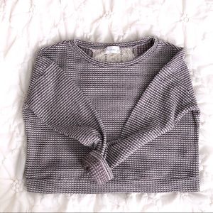 Bohme Brand Lace Back Waffle Knit Long Sleeve